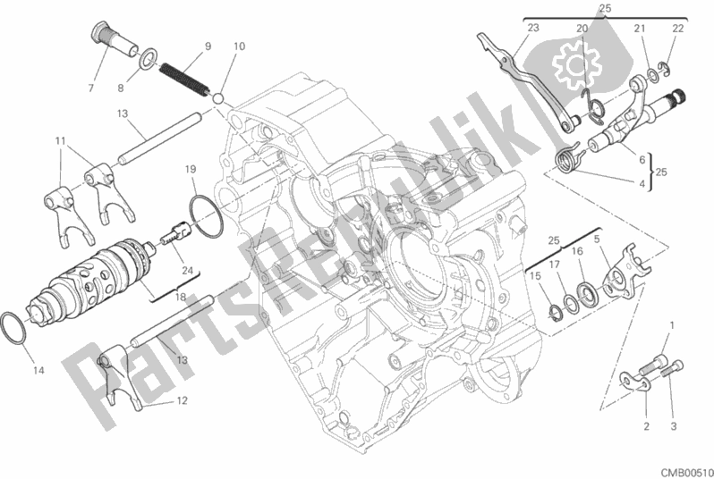 Tutte le parti per il Meccanismo Di Cambio Marcia del Ducati Multistrada 1260 Enduro 2019